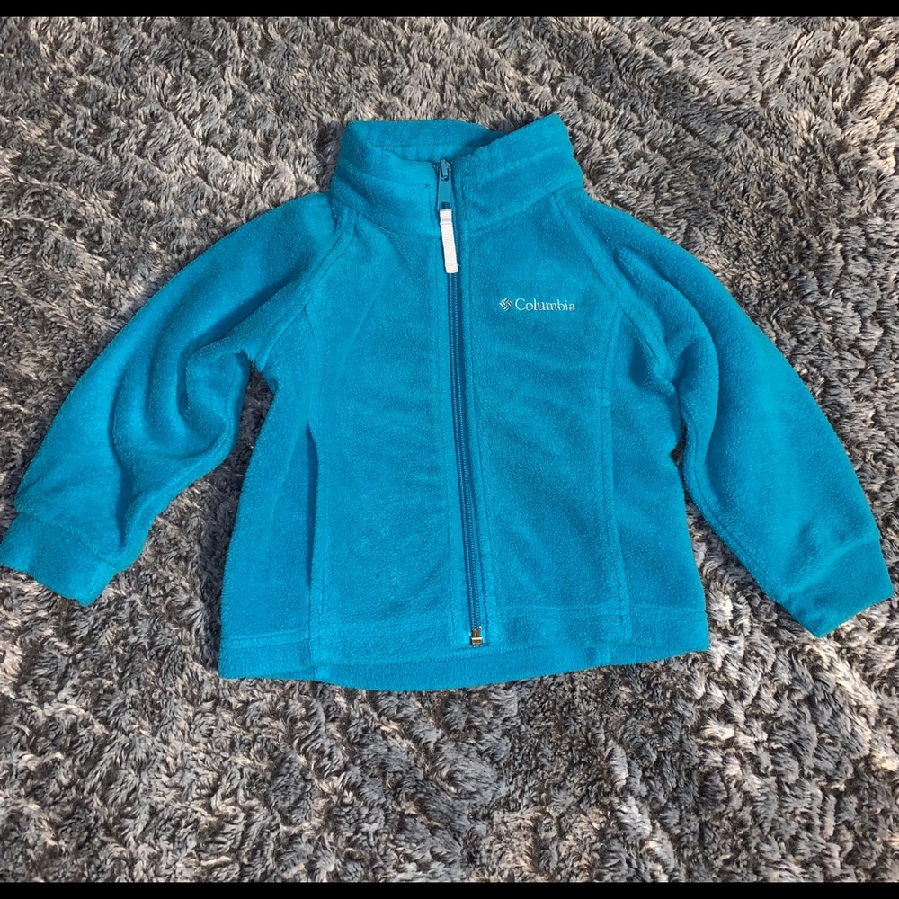 Columbia girls 24 month turquoise fleece jacket